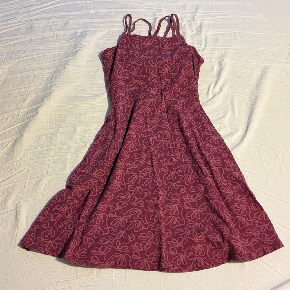 Pact Purple Floral Mini Dress